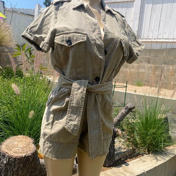 Free People Tan Utility Romper - Picture 9 of 11